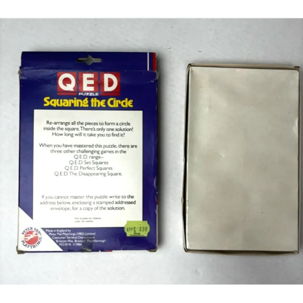 2 Vintage Hi-Q‎ Puzzles Hexed & Squaring Circles Peter Pan Playthings Games NEW